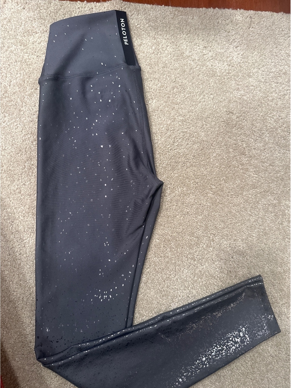 (6)Peloton Black Sparkle Leggings Size Small